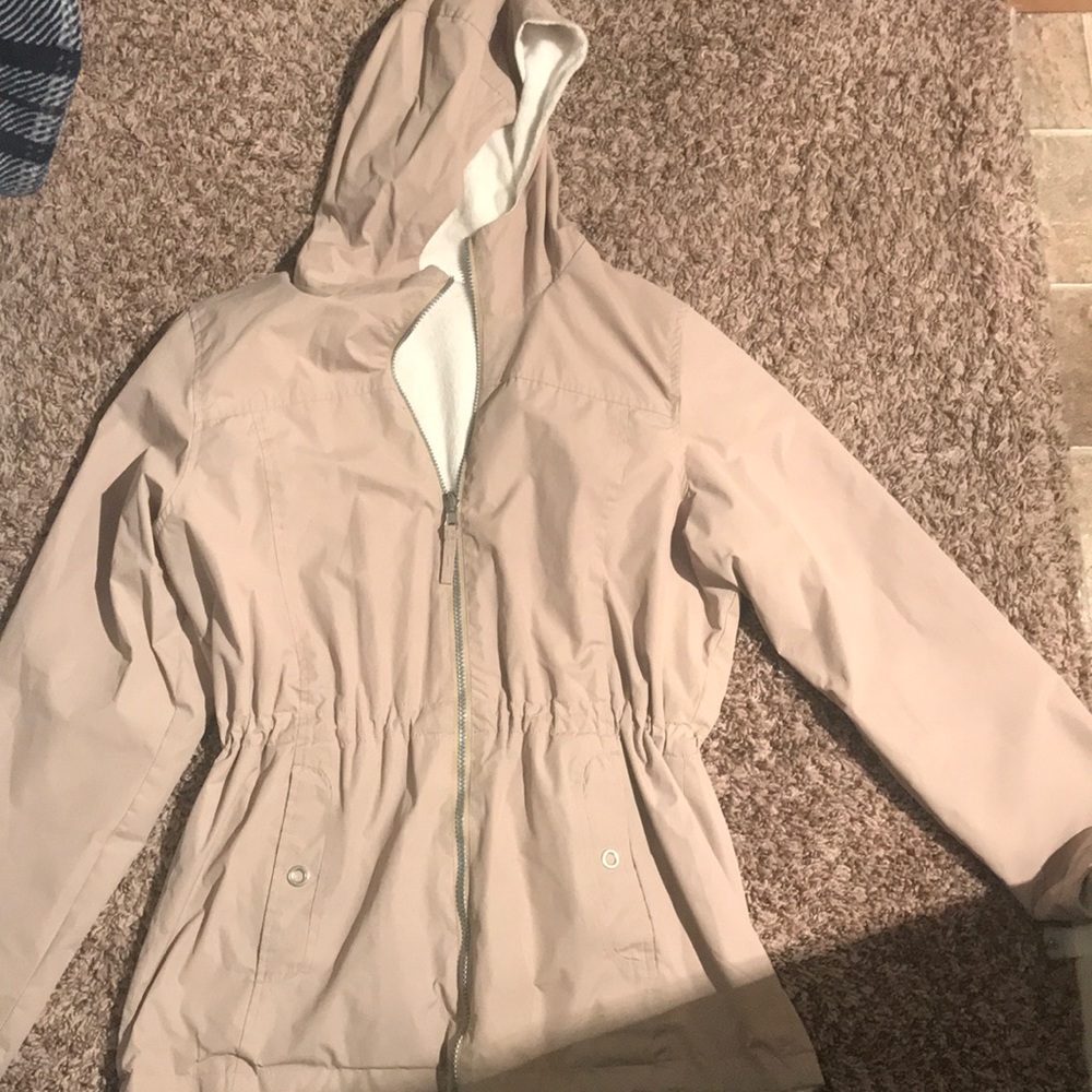 Cream rain jacket